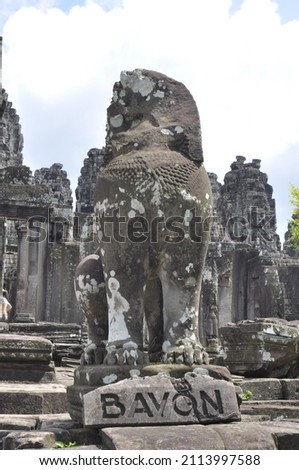 Bayon temple Lion Cambodia Khmer