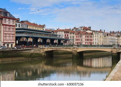 BAYONNE, FRANCE - OCTOBER 11, 2015: Cityscape of Bayonne during sunny day in Autumn