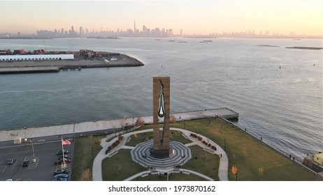 Bayonne, New Jersey USA- Nov 07, 2020. As a memorial to the victims of the September 11 attacks in 2001,  the sculpture was given to the USA by the Russian government.