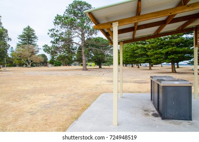 BBQ Area In Public Park With The Stove At Brighton Le Sands Beach, Sydney, Australia.