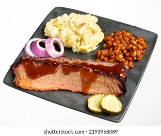 BBQ Brisket Plate With 2 Sides, Bread