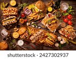 BBQ Burgers and Hotdog Feast.
