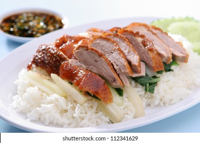 BBQ duck over steamed rice