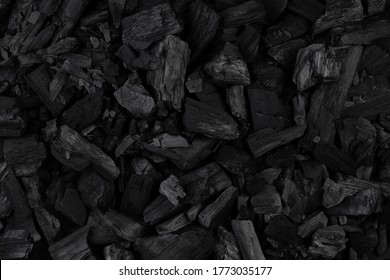 BBQ grill coal top view. Black charcoal texture background. - Powered by Shutterstock