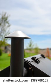 BBQ Pellet Smoker Chimney Stack In Backyard