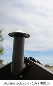 BBQ Pellet Smoker Chimney Stack In Backyard