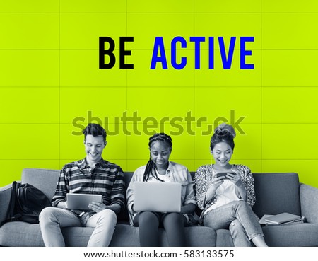 Be active physical activity word 