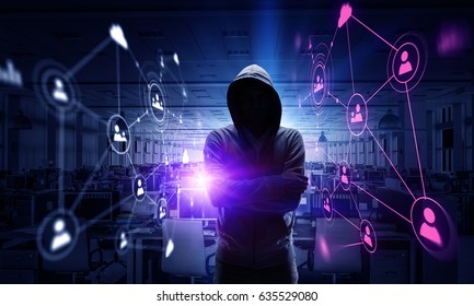Be aware of hacker attack. Mixed media - Shutterstock ID 635529080