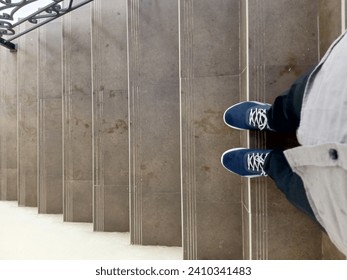 Be careful when going down the stairs