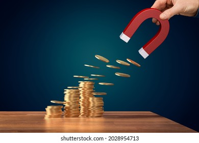 Be a magnet for money motivational concept. Tax and inflation concept. - Shutterstock ID 2028954713
