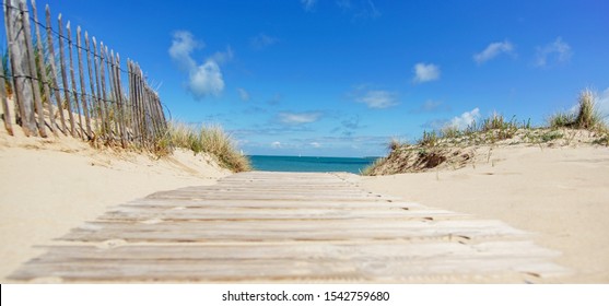 Beach Access To île De Ré In Charente Maritime France