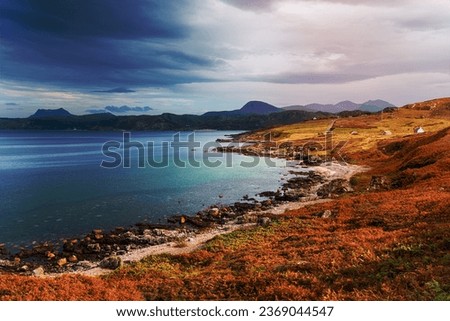 The beach ar First Coast, a small village in Wester Ross in the Scottish Highlands and on the North Coast 500 scenic driving route