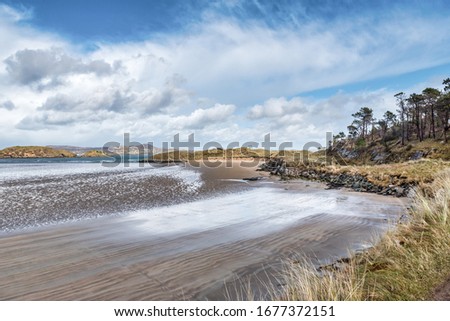 The beach at Ards Forest Park in Donegal at low tide