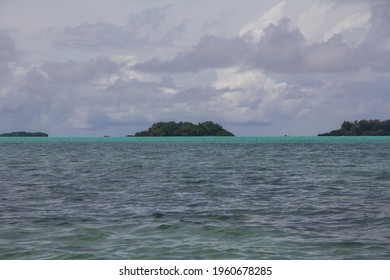 Beach Atmosphere During The Day On Carp Island, Palau, Micronesia.