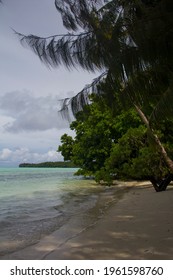 Beach Atmosphere During The Day On Carp Island, Palau, Micronesia.