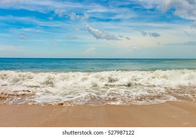 Beach In Bali Called Dreamland. Shore Line And Waves