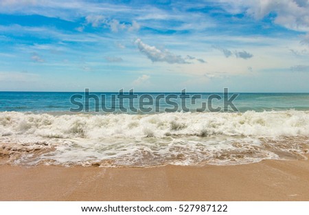 Beach in Bali called Dreamland. Shore line and waves