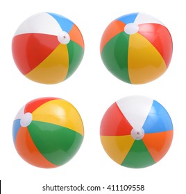 Beach balls set isolated on white background