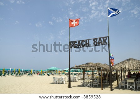 beach bar to take a drink on the sunny beach