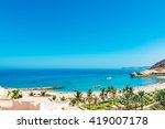 Beach of Barr Al Jissah Resort in east of Muscat, Oman.