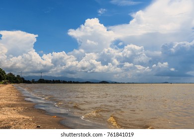 beach and blue sky with cloud