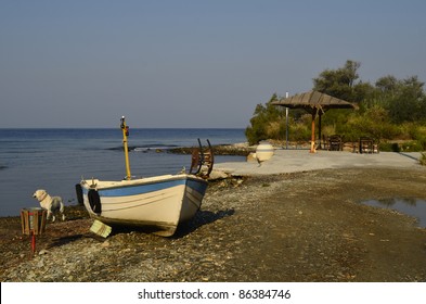 Beach With Boat In Kalamos Village