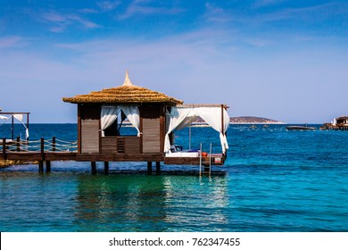 Beach Cabana On A Wooden Pier.