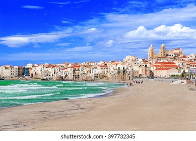 Beach At Cefalu, Sicily, Italy