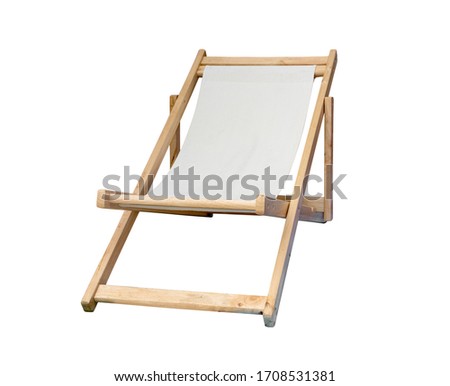 beach chair isolated on white background ,include clipping path