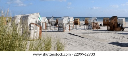Beach chairs at a beach at the balticsea