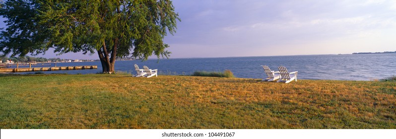 Beach Chairs By Chesapeake Bay, Maryland