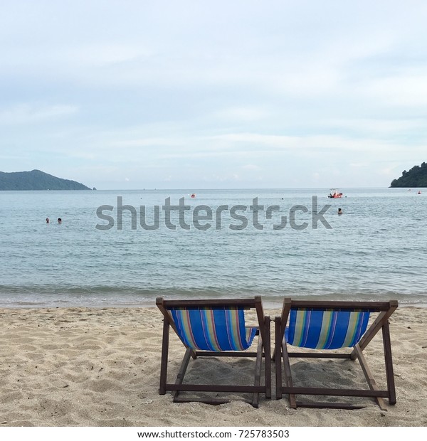 Beach Chairs Couple Beautiful Sea View Stock Photo Edit Now