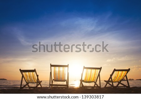 beach chairs at sunset, group tours