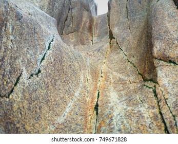 Beach cliffs seen and a low perspective