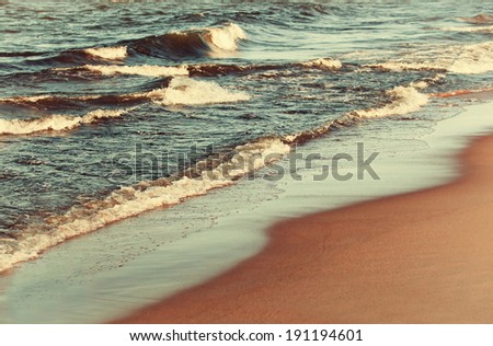 Beach coastline at calm summer day 