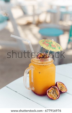 Beach cocktail on the table