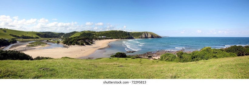 Beach Of Coffe Bay Located In South Africa On The India, Ocean Also Named The Wild Coast