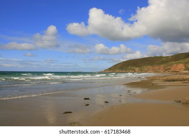 Beach In Cotentin Peninsula Near La Hague, Normandy, France 