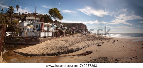 Beach Cottages Line Crystal Cove State Stock Image Download Now