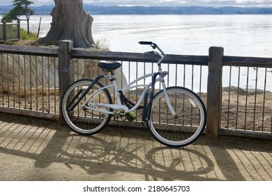 Beach Cruiser Bike Parked Near The Bay