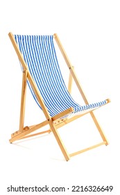 Beach deck chair isolated on white