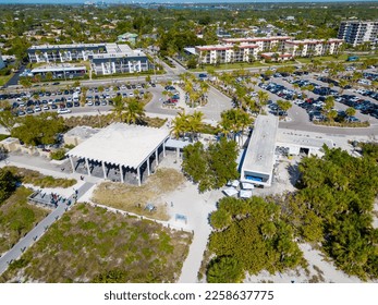 Beach deck and public restrooms on Siesta Key Beach Sarasota FL