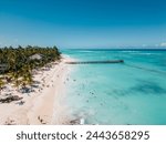 Beach from drone in Bávaro in Dominican Republic