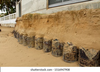 Beach Erosion Along Ocean Park Beach In San Juan Puerto Rico After Hurricane María