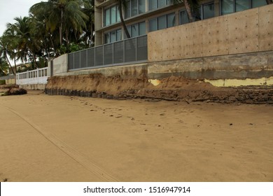 Beach Erosion Along Ocean Park Beach In San Juan Puerto Rico After Hurricane María