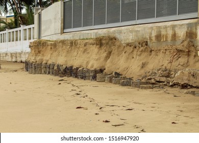 Beach Erosion Along Ocean Park Beach In San Juan Puerto Rico After Hurricane María