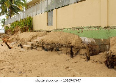 Beach Erosion Along Ocean Park Beach In San Juan Puerto Rico After Hurricane María