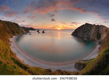 Beach of Gavieiro, also known as Silence beach, is a pebble beach located in the municipality of Cudillero, Asturias, Spain - Powered by Shutterstock