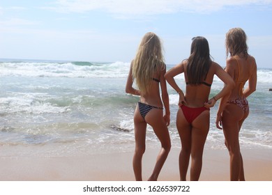 Teens In Thongs On The Beach