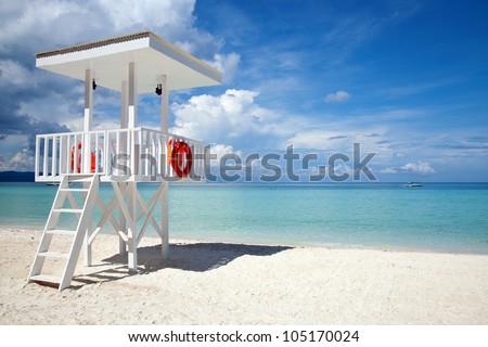 Beach guard tower in Boracay, Philippines
